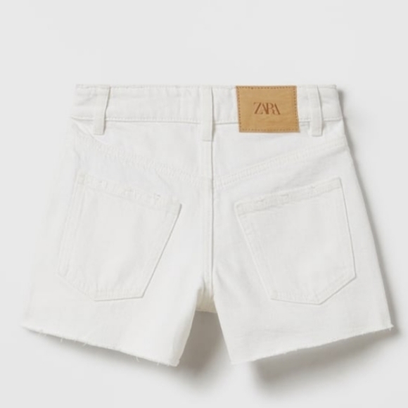 NWT ZARA white denim skort with pockets, white Size 13-14 - Picture 2 of 4